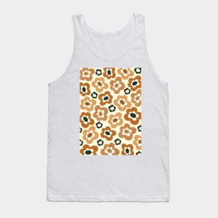 Funky Floral Pattern in Earthy Tones Tank Top